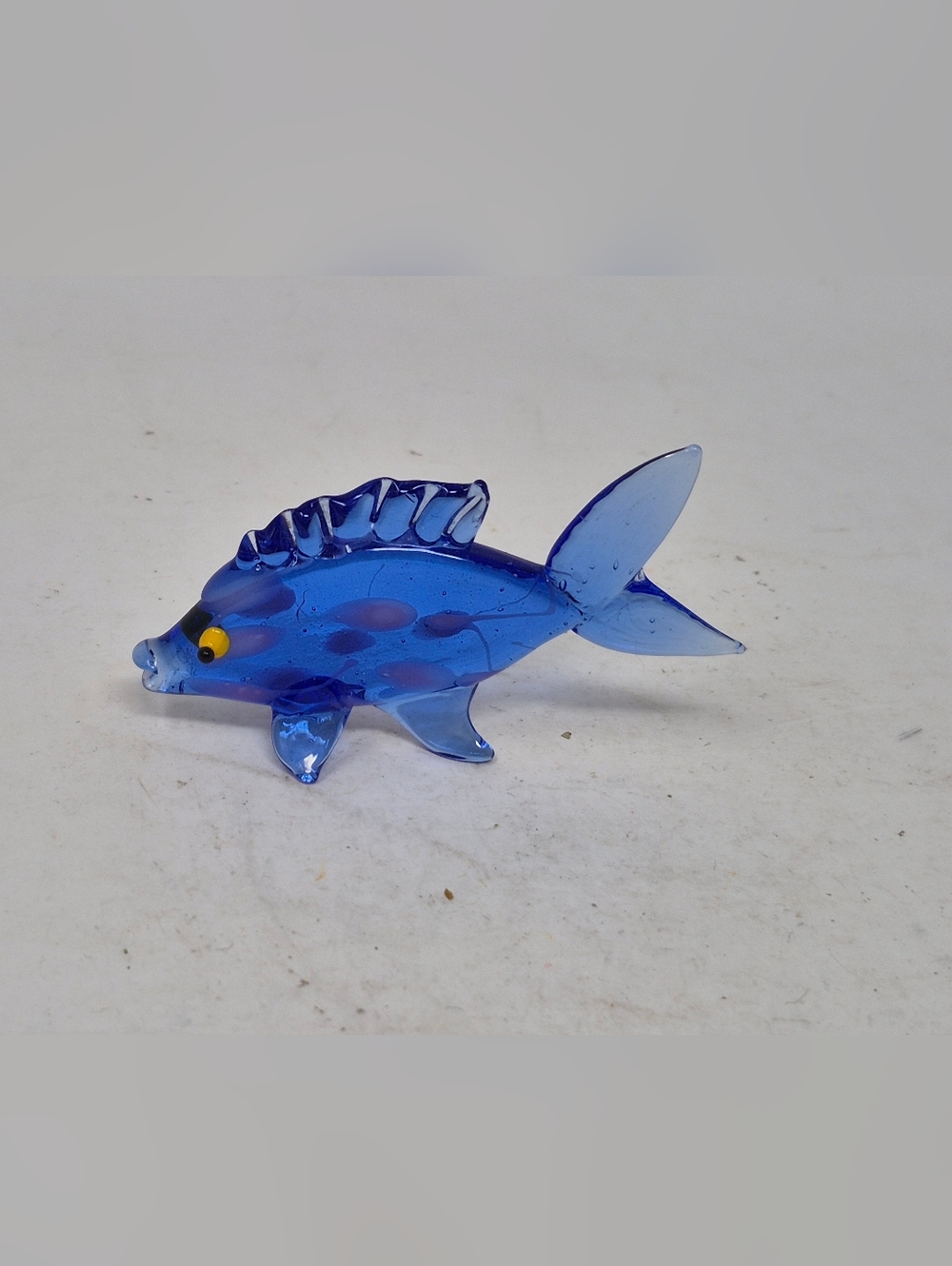 Blue Art Glass Small Fish Figurine